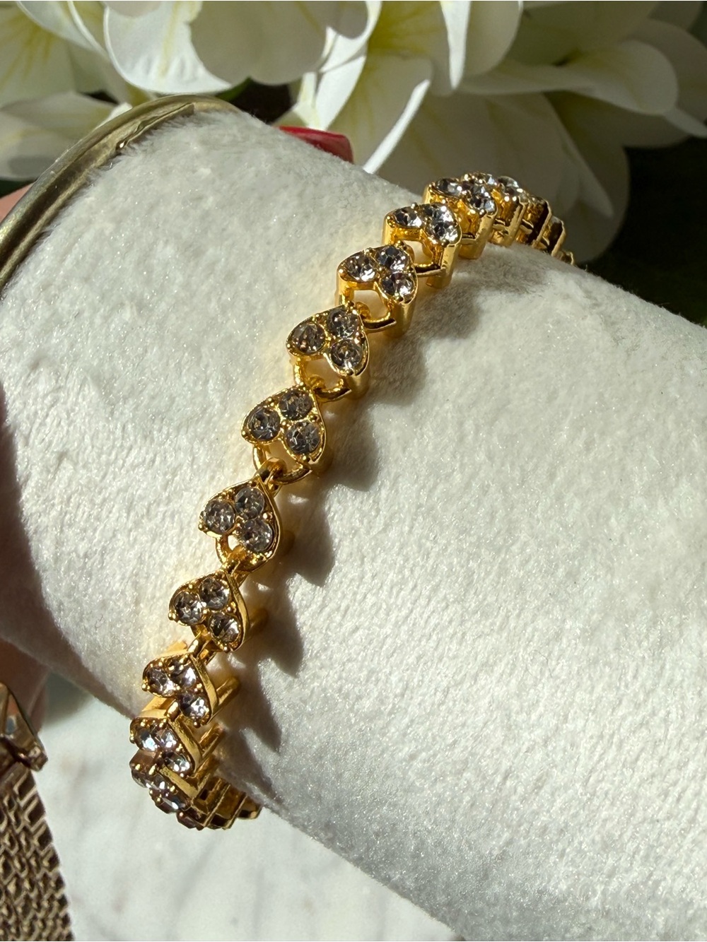 Gold Black  Women's Quartz Watch and Crystal Bracelet Set - Picture 4 of 4
